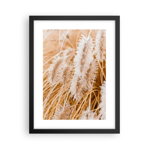 Poster in einem schwarzem Rahmen - Das goldene Rauschen des Grases - 30x40 cm