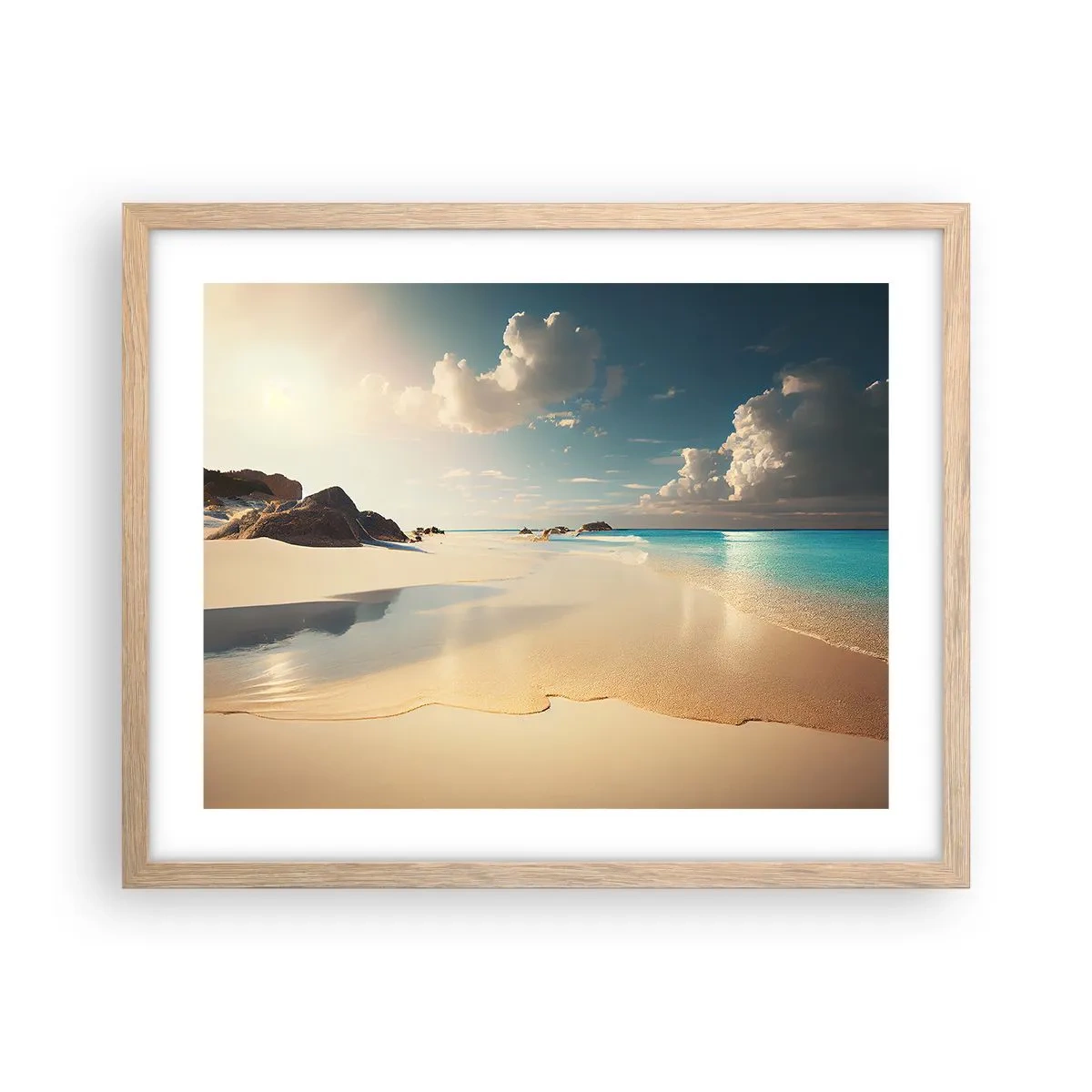 Poster in einem Rahmen aus heller Eiche - Erträumter Tag - 50x40 cm