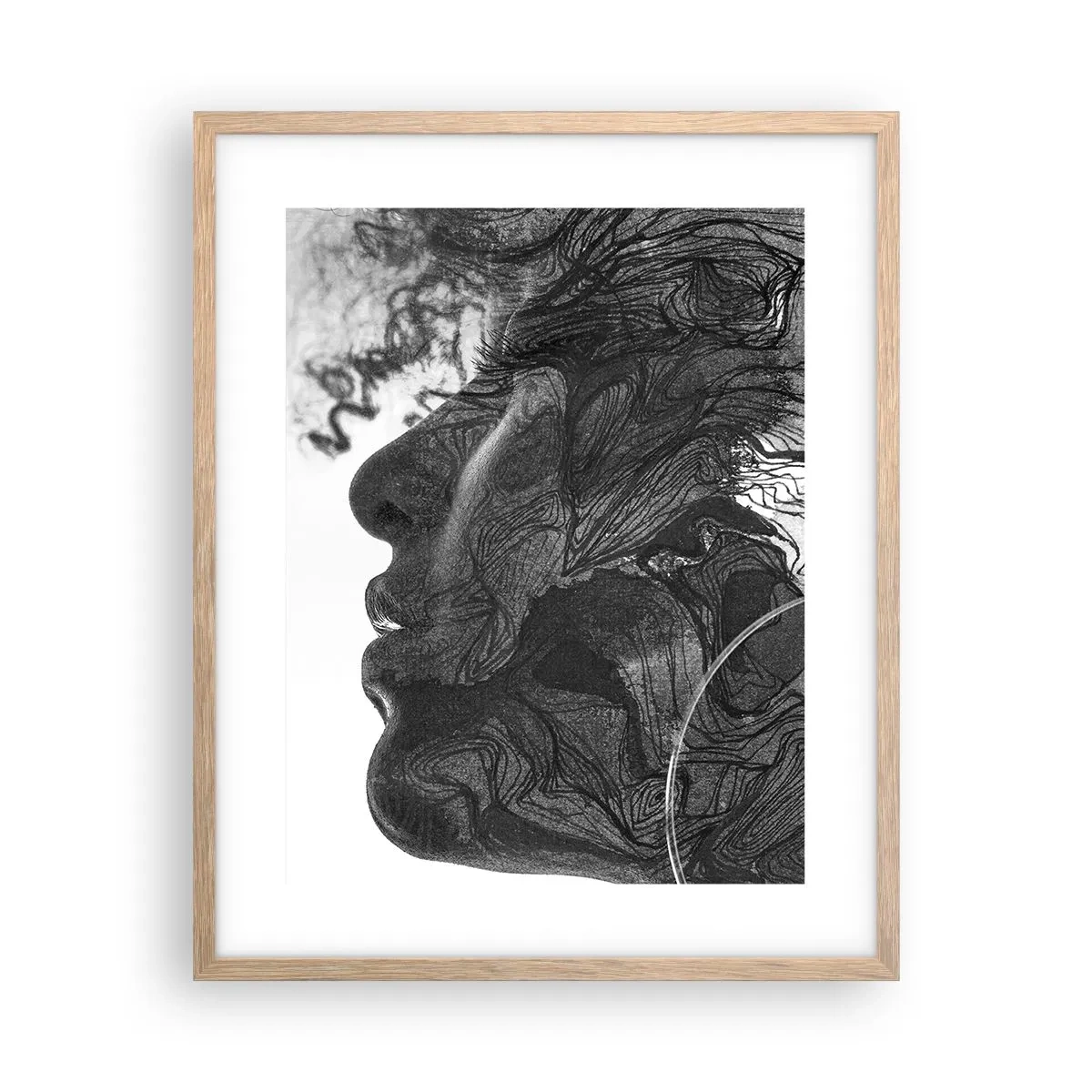 Poster in einem Rahmen aus heller Eiche - Verstrickt in Träume - 40x50 cm
