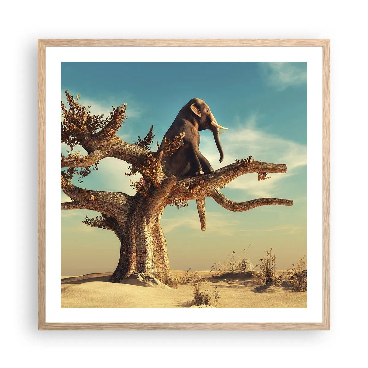 Poster in einem Rahmen aus heller Eiche - Ein neuer Standpunkt - 60x60 cm