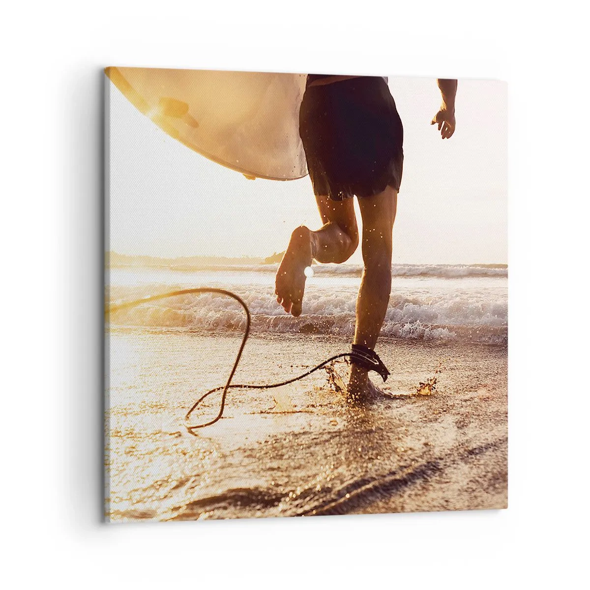 Bild auf Leinwand - Leinwandbild - Um die Welle zu treffen - 50x50 cm