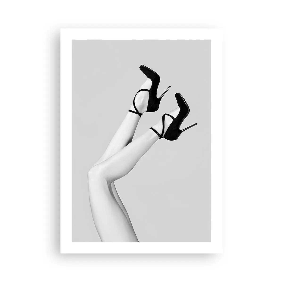Poster - Stylische Beine in schwarzen High Heels - 50x70cm - Verkehrt herum - Moderne Wanddekoration für Wohnzimmer und Schlafzimmer ARTTOR