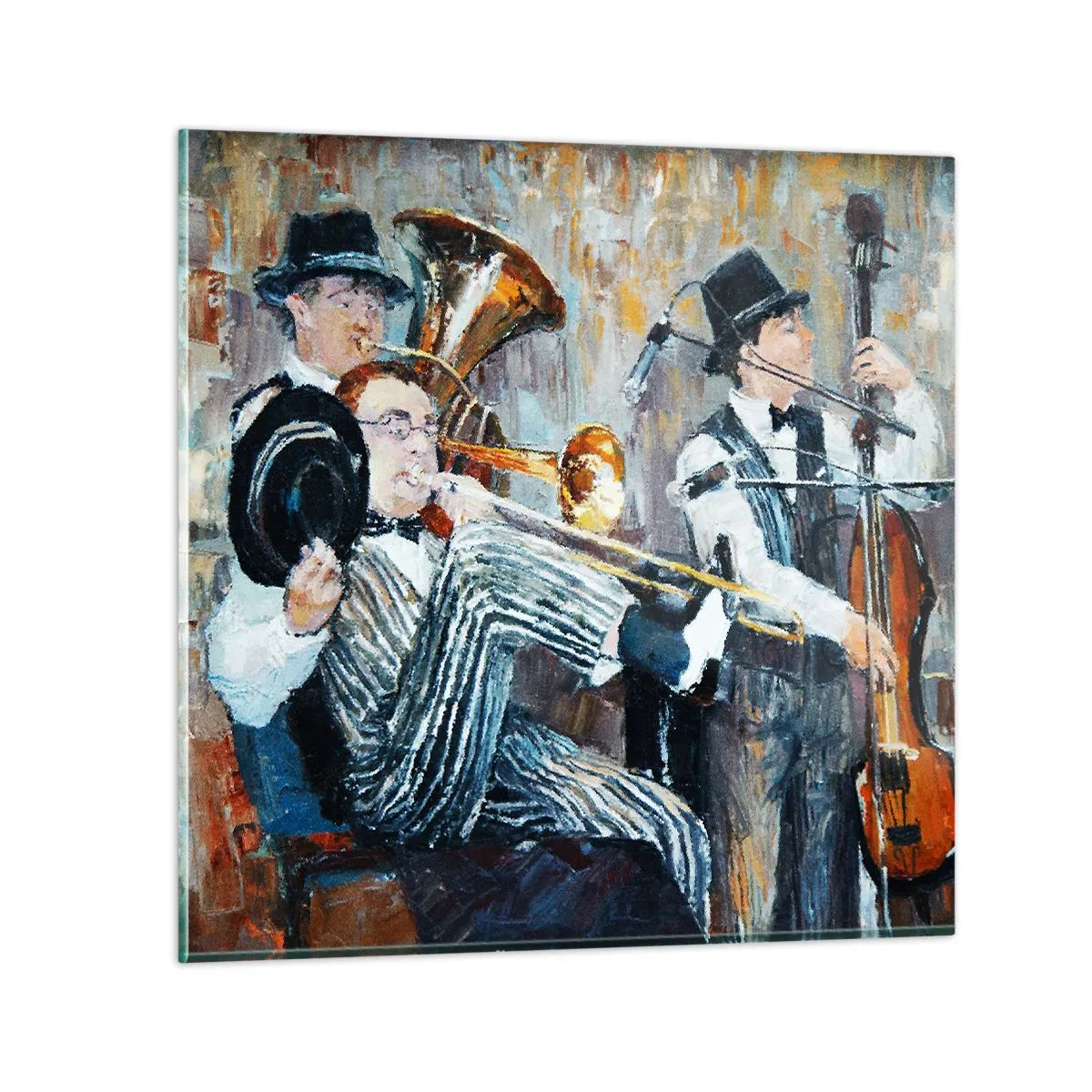 Glasbild - Bild auf glas - Der ganze Jazz - 40x40 cm
