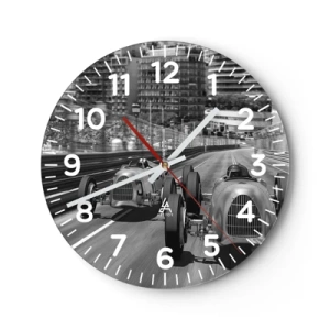 Wanduhr - Glasuhr - Vor langer Zeit in Monte Carlo - 30x30 cm