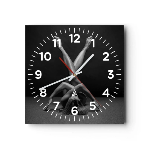 Wanduhr - Glasuhr - Die Geometrie der Nacktheit - 40x40 cm