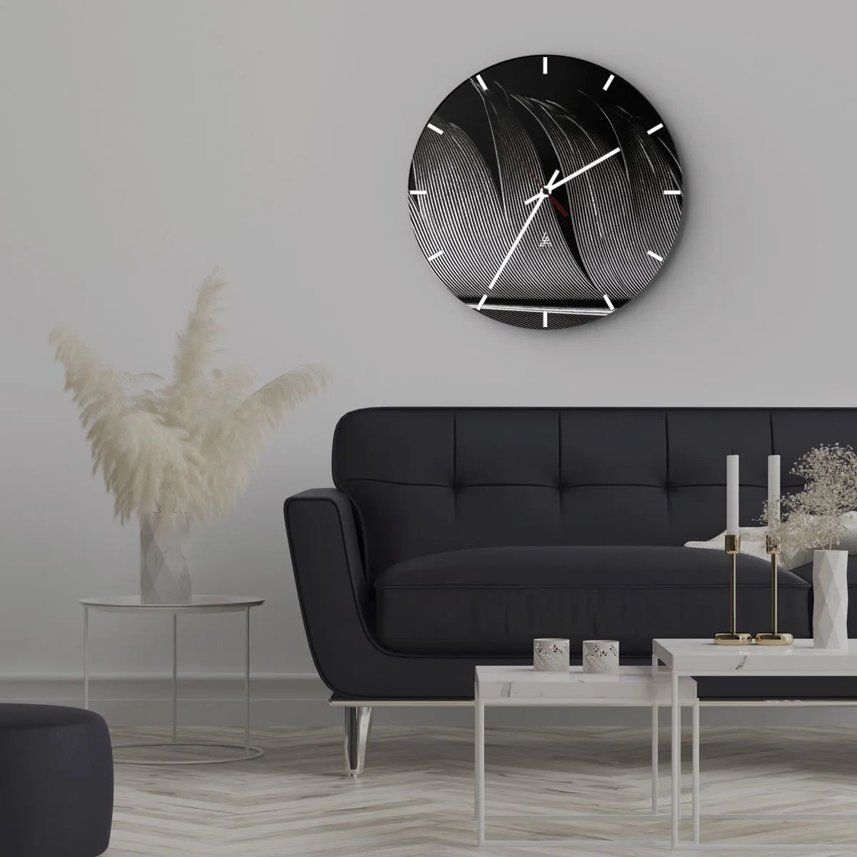 Wanduhr - Glasuhr - Stift – ein wunderbares Design - 40x40 cm