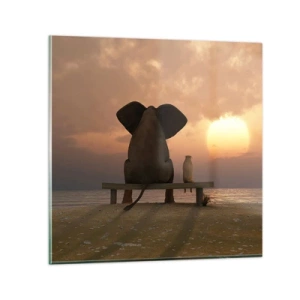 Glasbild - Bild auf glas - Es tut gut zusammen zu schweigen - 50x50 cm