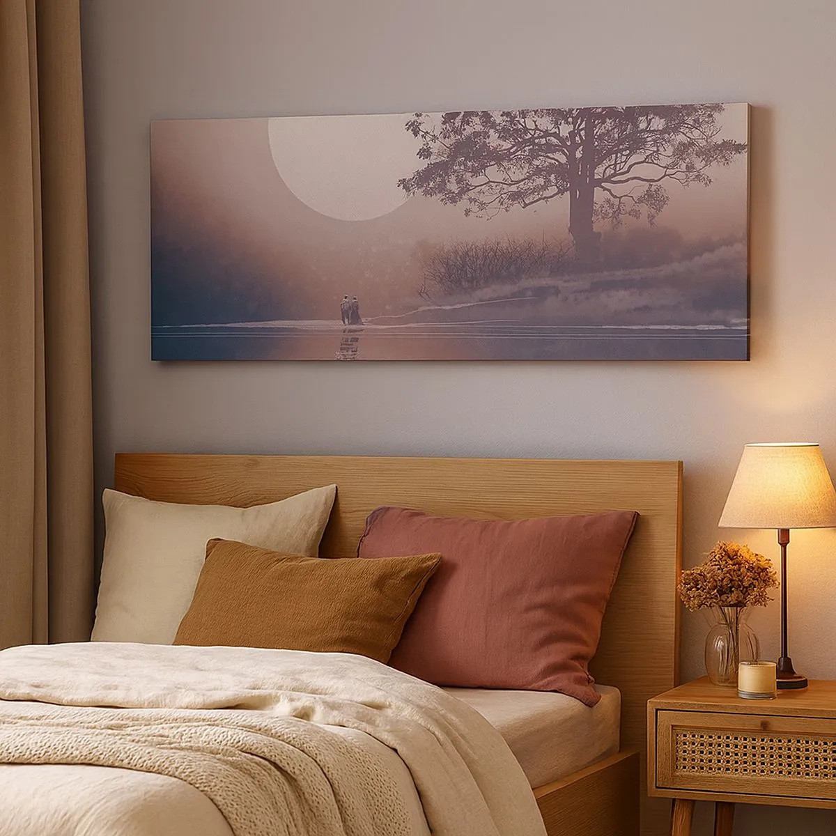 Bild auf Leinwand - Leinwandbild - Wunder der Nacht - 100x40 cm