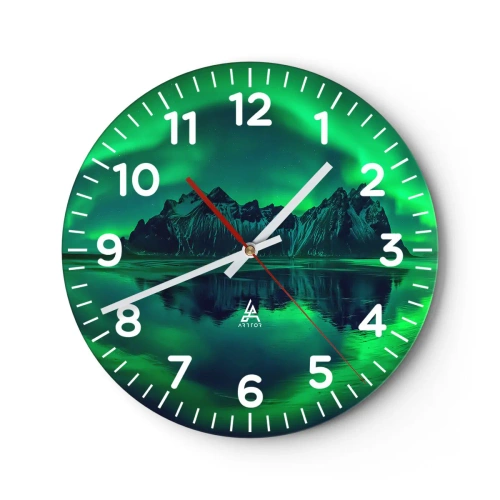 Wanduhr - Glasuhr - In den Armen der Aurora - 30x30 cm