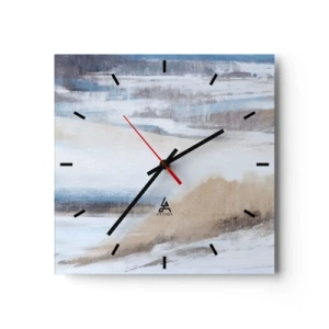 Wanduhr - Glasuhr - Winterkomposition - 40x40 cm