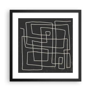 Poster in einem schwarzem Rahmen - Nicht so einfach - 40x40 cm