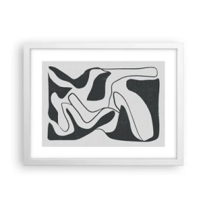 Poster in einem weißen Rahmen - Abstraktes Spiel im Labyrinth - 40x30 cm
