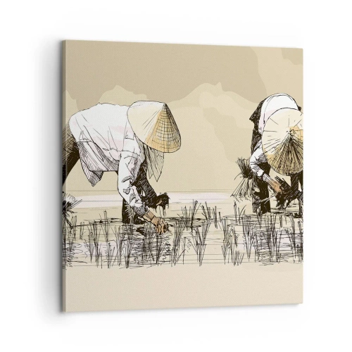 Bild auf Leinwand - Leinwandbild - Erfolgreiche Ernte - 60x60 cm