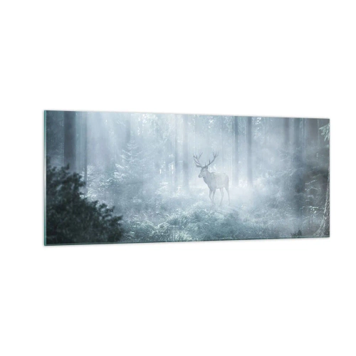 Glasbild - Bild auf glas - Morgenvisite auf dem Grundstück - 100x40 cm