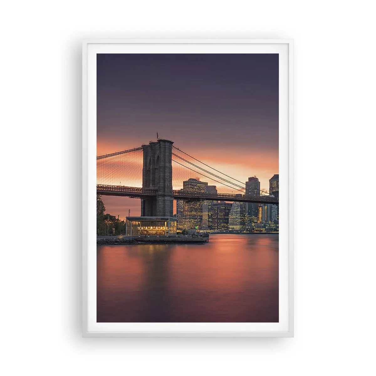 Poster in einem weißen Rahmen - Eingetaucht in lila Stille - 70x100 cm