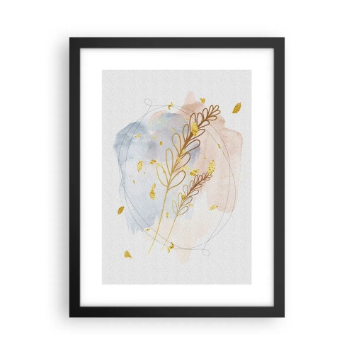 Poster in einem schwarzem Rahmen - Goldenr Hauch - 30x40 cm