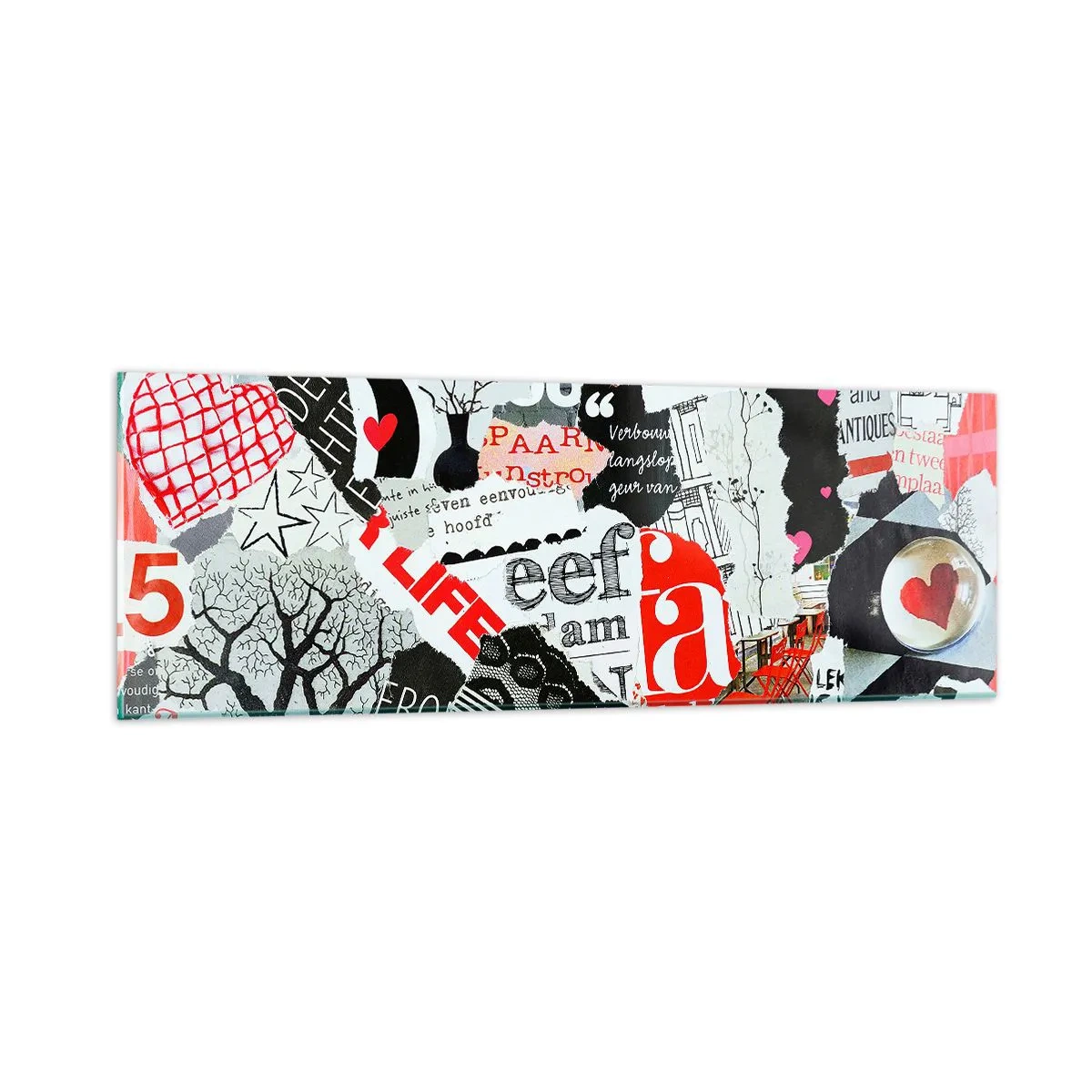 Glasbild - Bild auf glas - Hipster-Collage - 90x30 cm