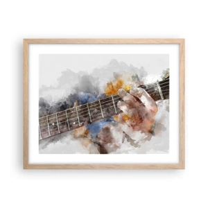 Poster in einem Rahmen aus heller Eiche - Poesie zwischen den Saiten - 50x40 cm