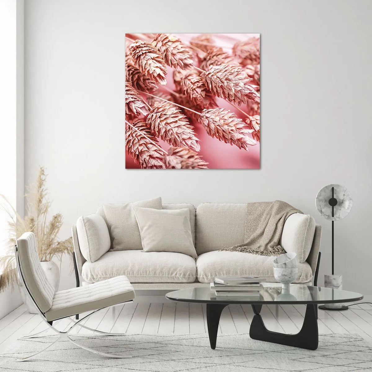 Glasbild - Bild auf glas - Eine Blumenkaskade in Rosa - 60x60 cm