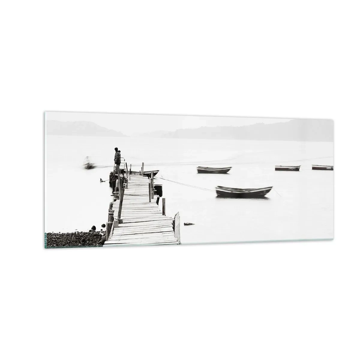 Glasbild - Bild auf glas - Ruhig und sauber über dem Wasser - 100x40 cm