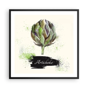 Poster in einem schwarzem Rahmen - Eviva-Gemüse! - 60x60 cm