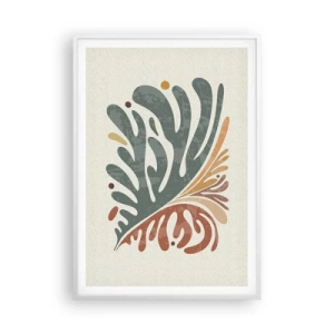 Poster in einem weißen Rahmen - Mehrfarbiges Blatt - 70x100 cm