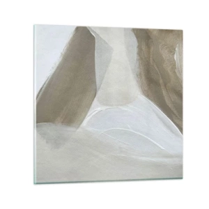 Glasbild - Bild auf glas - Welle aus Weiß - 60x60 cm