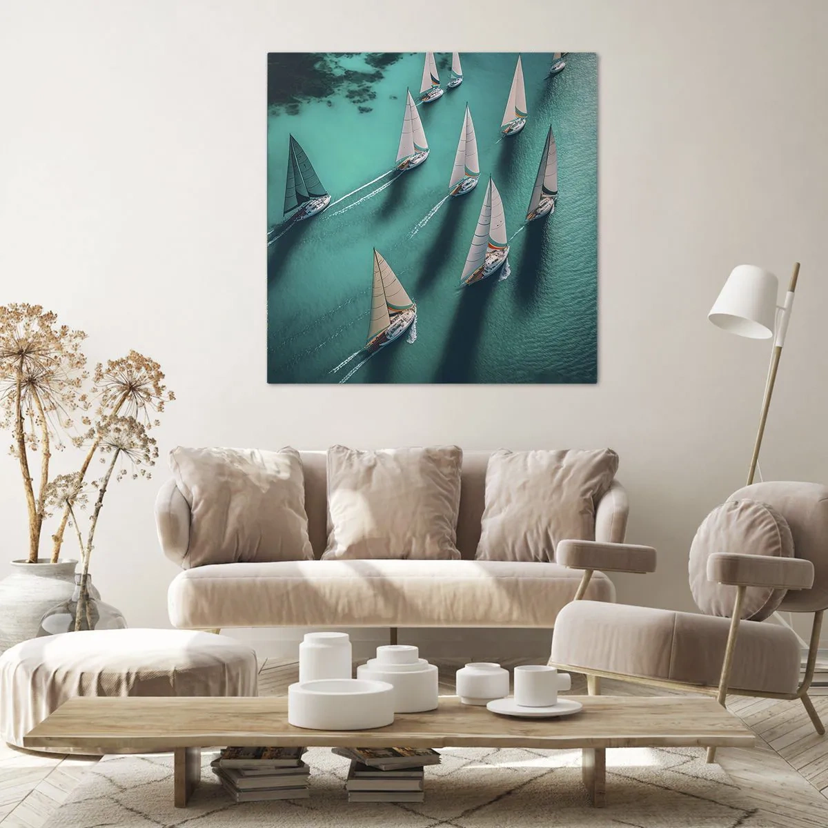 Bild auf Leinwand - Leinwandbild - Im Wettbewerb mit dem Wind - 40x40 cm