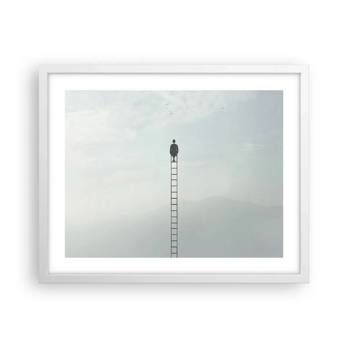 Poster in einem weißen Rahmen - Erhebe dich darüber! - 50x40 cm