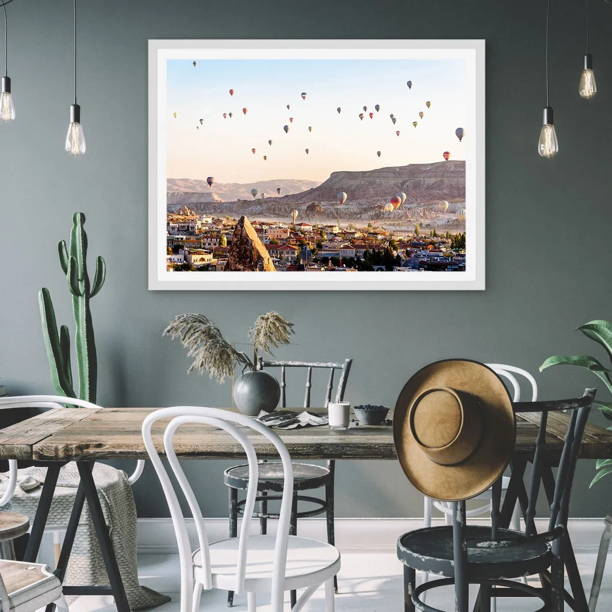 Poster in einem weißen Rahmen - Wie Schiffe am Himmel - 70x50 cm