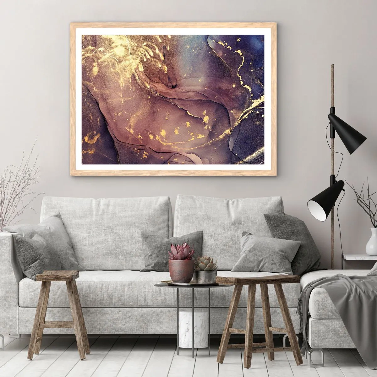 Poster in einem Rahmen aus heller Eiche - Materie und Geist - 91x61 cm