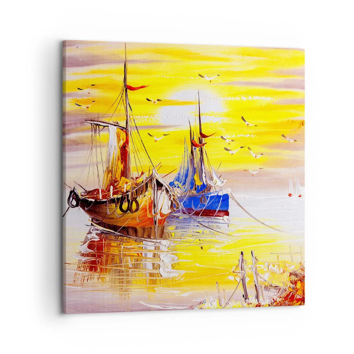 Bild auf Leinwand - Leinwandbild - Eine wohlverdiente Pause im Hafen - 50x50 cm