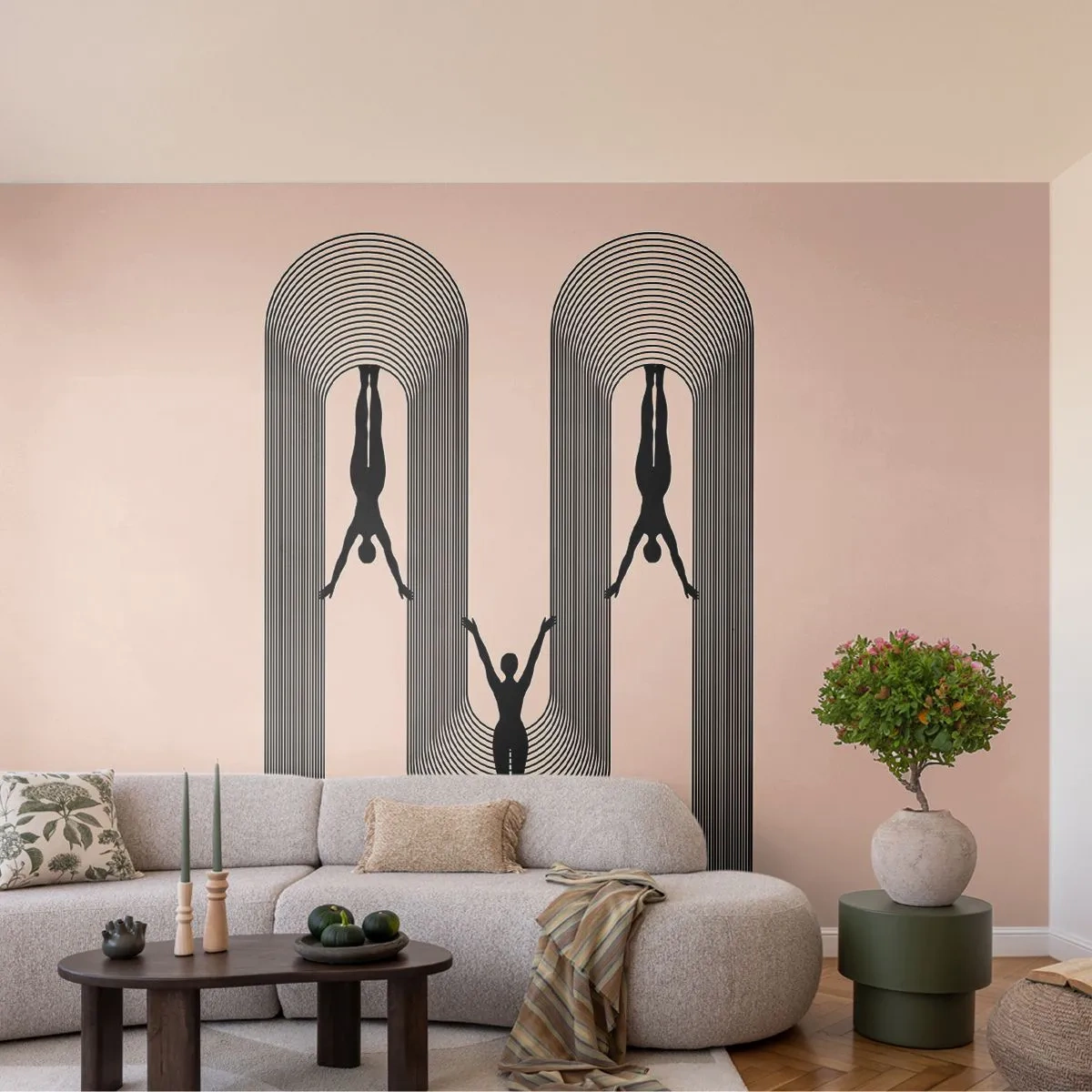 Fototapete Premium Canvas - Verkehrt herum - Surrealismus, Körper, Yoga - 400x280 cm