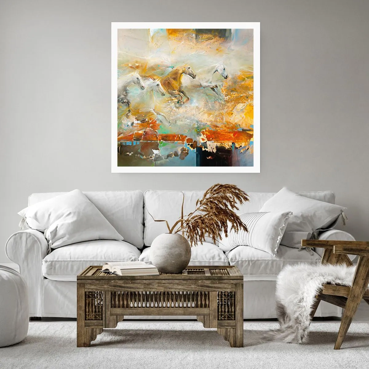 Poster - Im Galopp durch das Licht - 30x30 cm