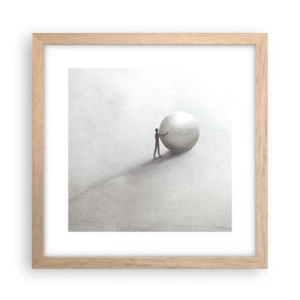 Poster in einem Rahmen aus heller Eiche - Das Spiel des Lebens - 30x30 cm