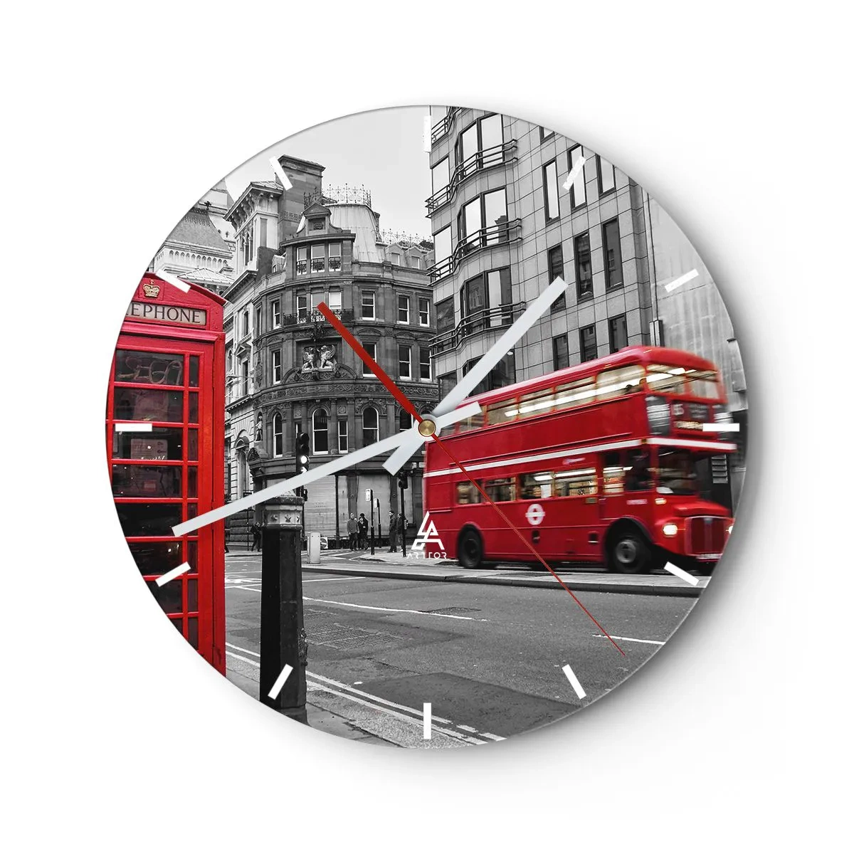 Wanduhr - Glasuhr - Das Rotste in Europa - 40x40 cm