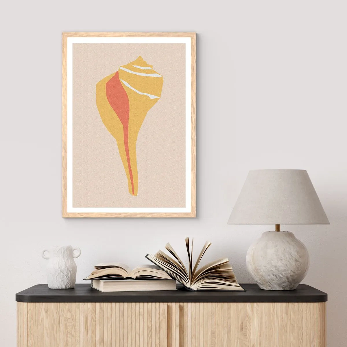 Poster in einem Rahmen aus heller Eiche - Organische Abstraktion – Wachstum - 70x100 cm