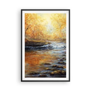 Poster in einem schwarzem Rahmen - Der goldene Strom - 61x91 cm