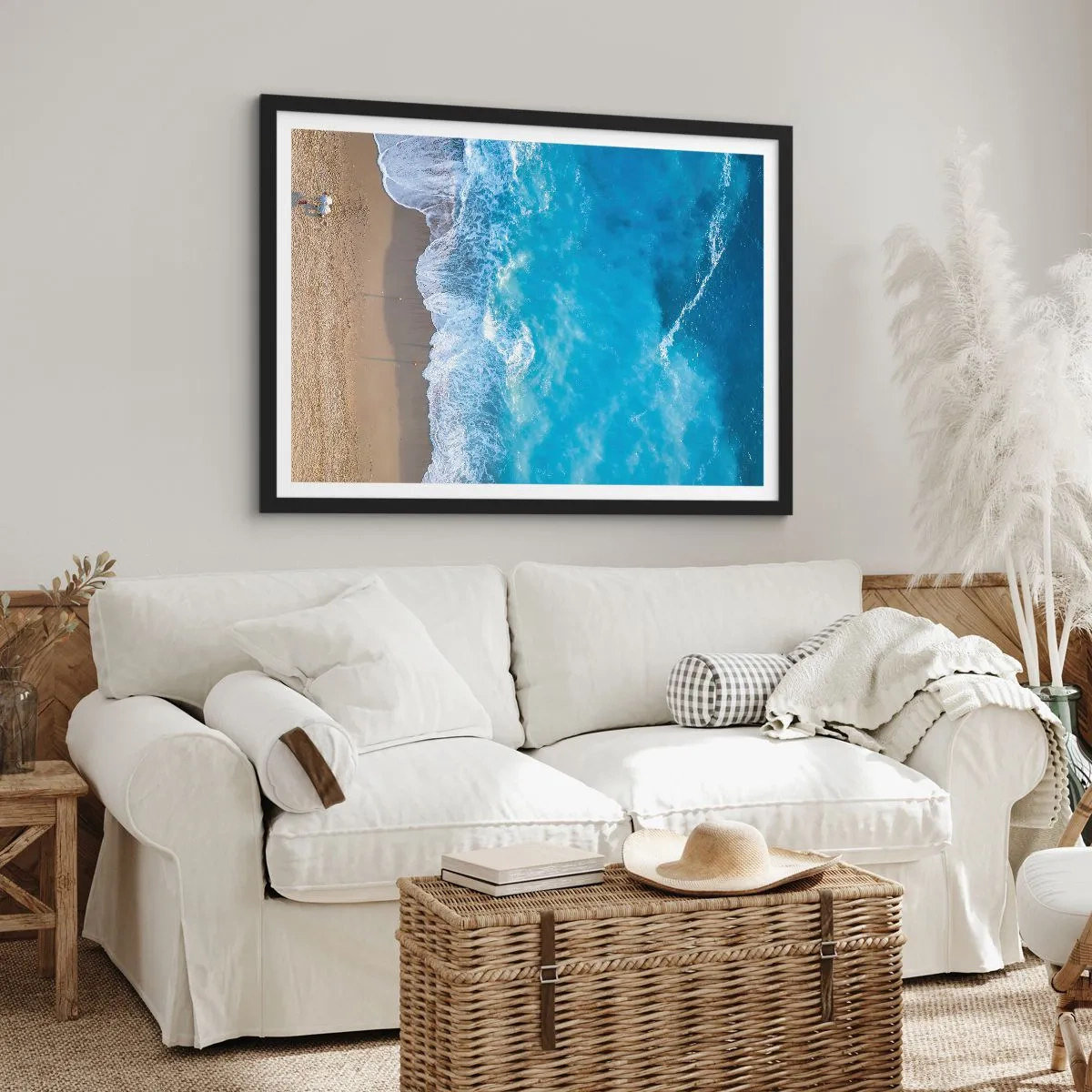 Poster in einem schwarzem Rahmen - Die Kraft des Blaus - 91x61 cm