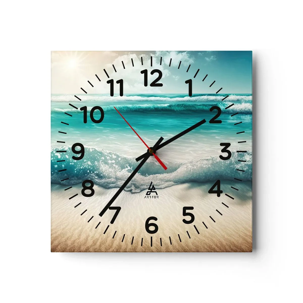 Wanduhr - Glasuhr - Frieden des Ozeans - 40x40 cm