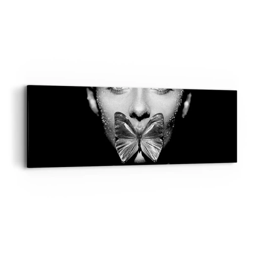 Bild auf Leinwand - Leinwandbild - Schmetterlingskuss - 90x30 cm