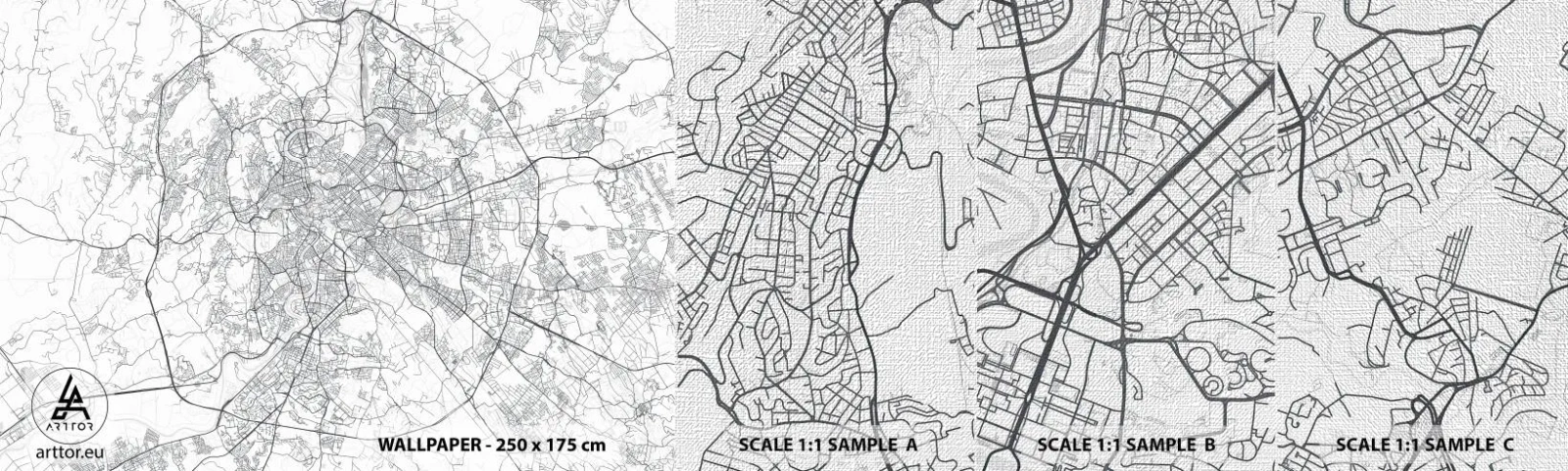 Fototapeten Muster Premium Canvas - Römischer Kreis - Stadt, Stadtkarte, Rom - 100x30 cm