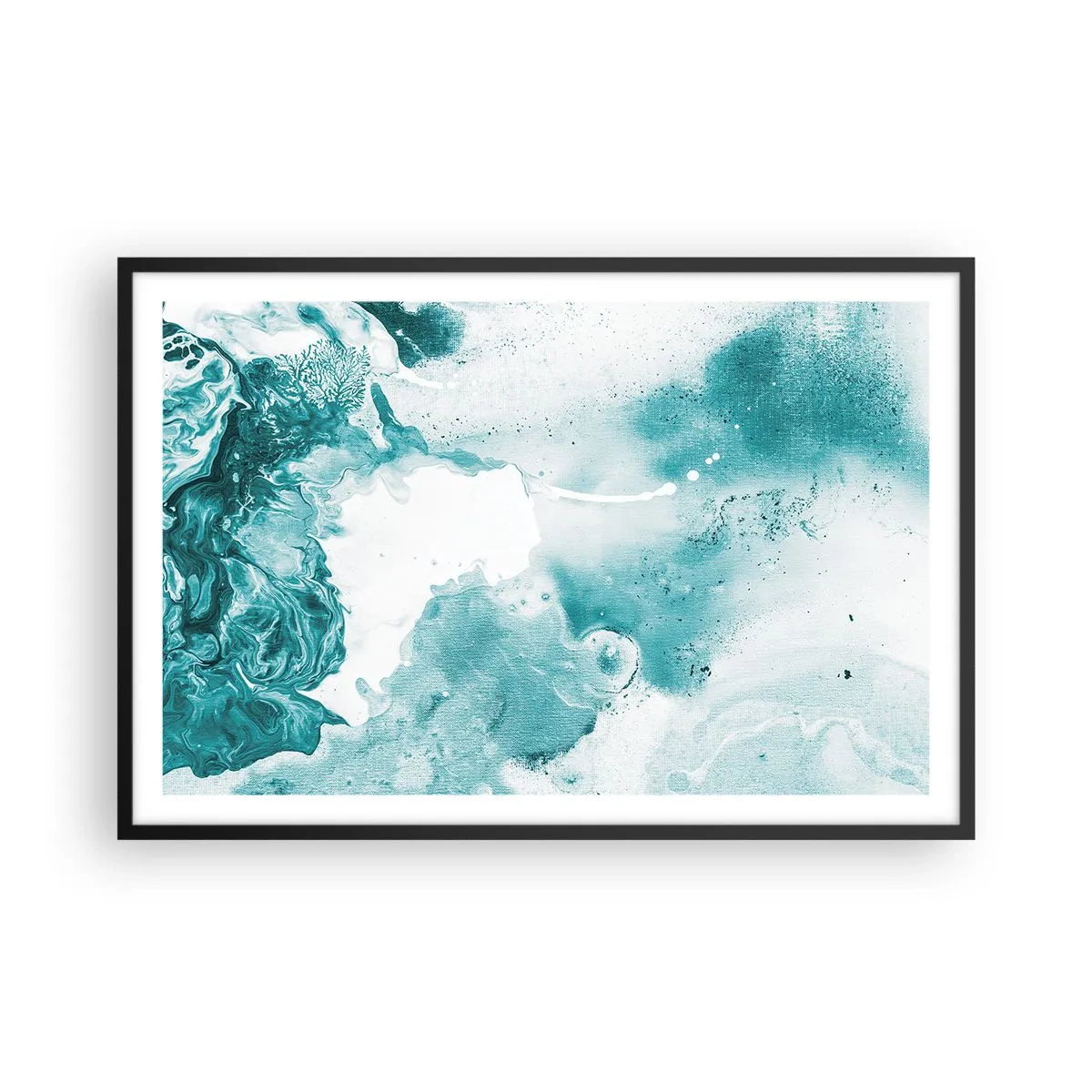 Poster in einem schwarzem Rahmen - Morast von Blau - 91x61 cm