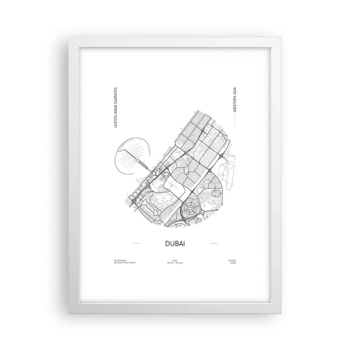 Poster in einem weißen Rahmen - Anatomie von Dubai - 30x40 cm