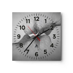 Wanduhr - Glasuhr - Kuss des Windes - 40x40 cm