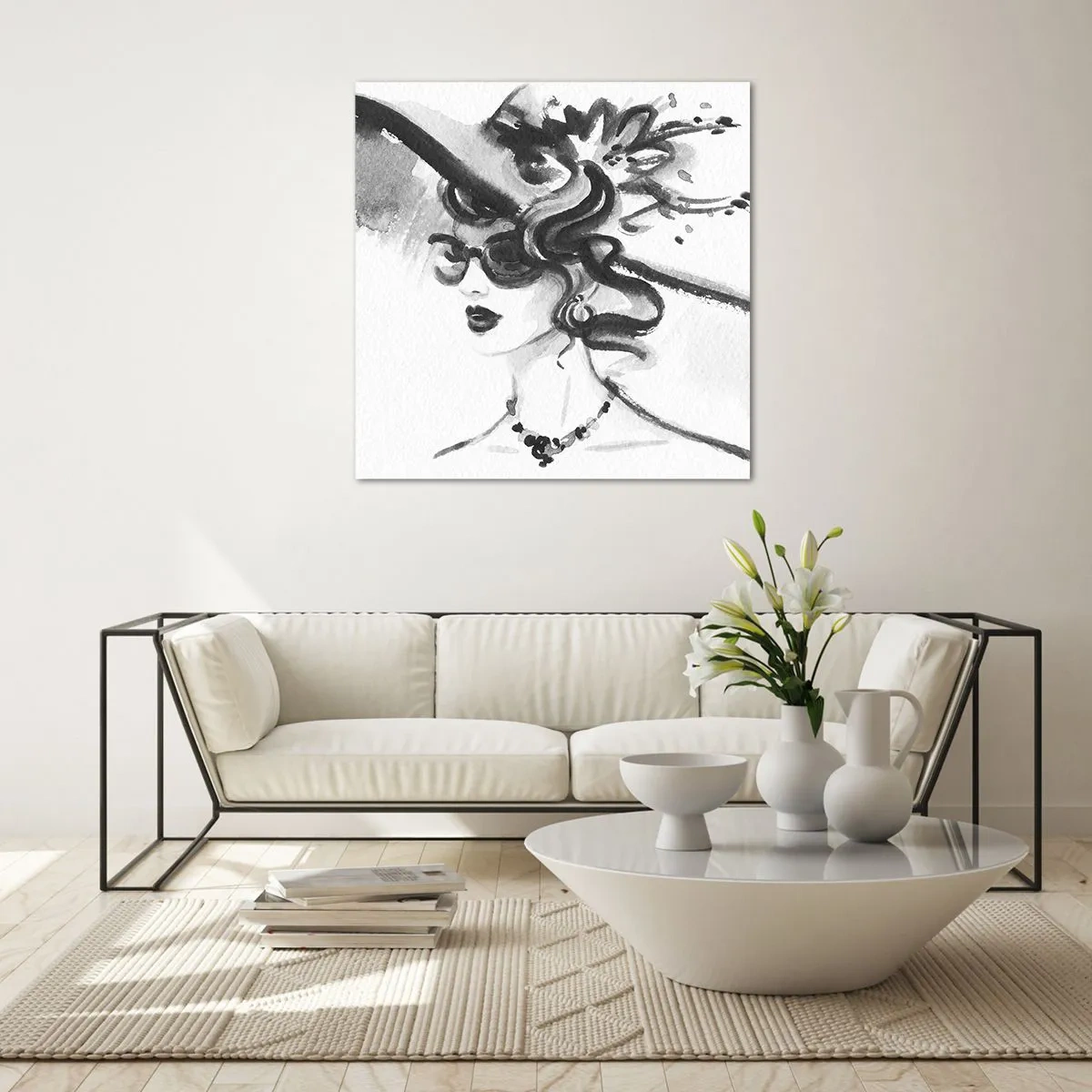 Glasbild - Bild auf glas - Eine Dame mit Charakter - 40x40 cm