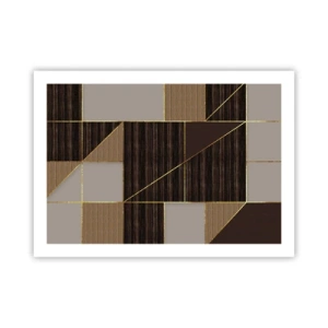 Poster - Ein Mosaik aus Braun und Gold - 70x50 cm