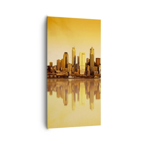 Bild auf Leinwand - Leinwandbild - Die Stille der Metropole - 65x120 cm