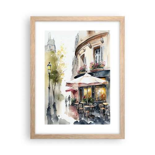 Poster in einem Rahmen aus heller Eiche - Pariser Morgen - 30x40 cm