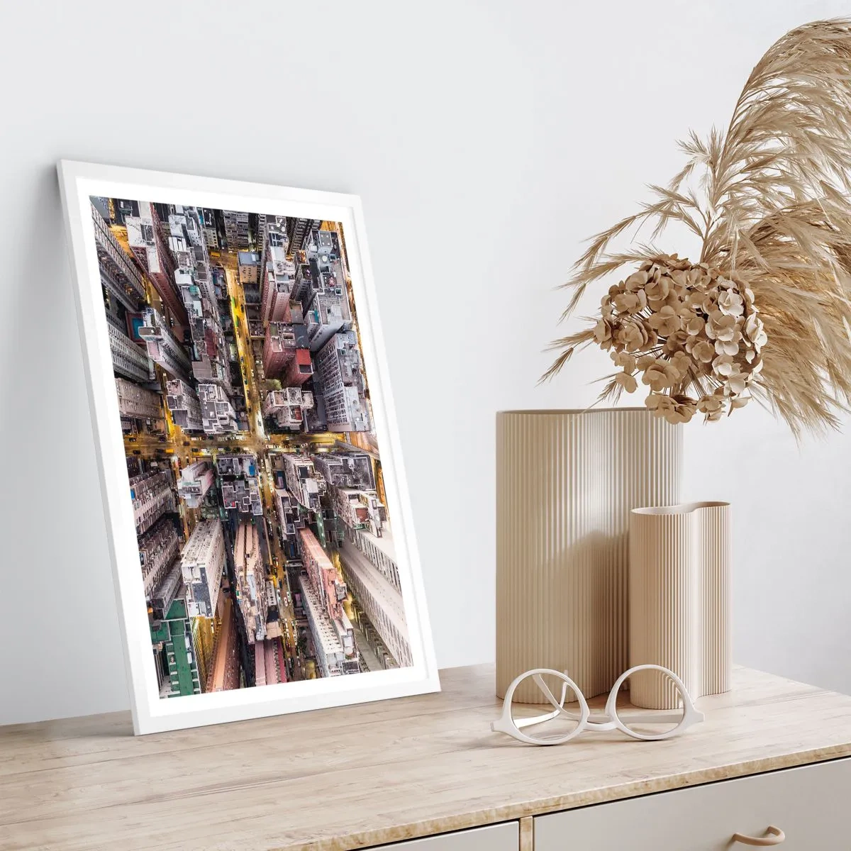 Poster in einem weißen Rahmen - Grüße aus Hongkong - 50x70 cm